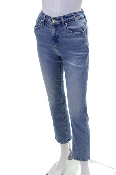 Derek Lam 10 Crosby Women Ankle Cropped Straight Jeans Blue Mid-Rise Size 25