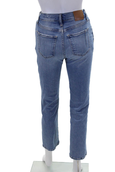Derek Lam 10 Crosby Women Ankle Cropped Straight Jeans Blue Mid-Rise Size 25