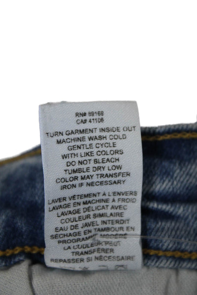 Derek Lam 10 Crosby Women Ankle Cropped Straight Jeans Blue Mid-Rise Size 25