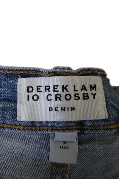 Derek Lam 10 Crosby Women Ankle Cropped Straight Jeans Blue Mid-Rise Size 25