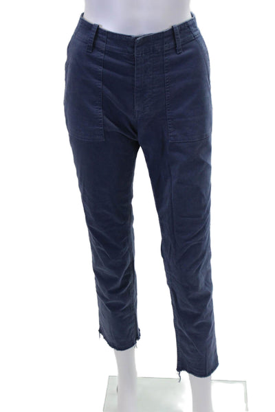 Nili Lotan Womens Cotton Lined Straight Leg Pants Navy Size 04