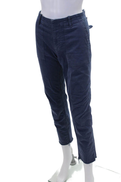 Nili Lotan Womens Cotton Lined Straight Leg Pants Navy Size 04