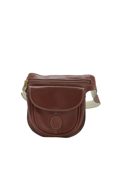 El Porto Womens Leather Adjustable Belt Bag Brown