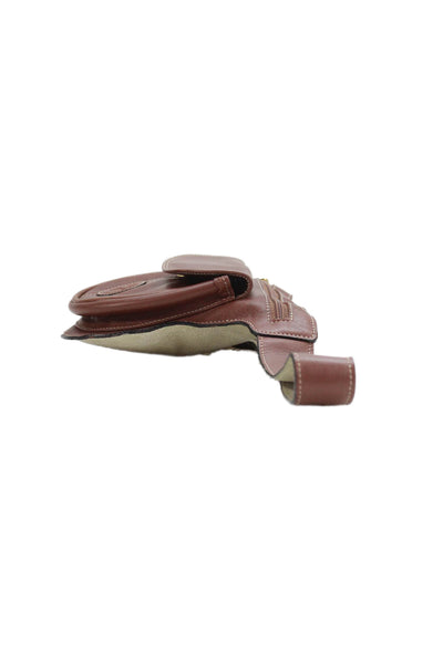El Porto Womens Leather Adjustable Belt Bag Brown