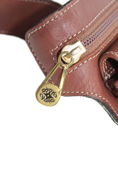 El Porto Womens Leather Adjustable Belt Bag Brown