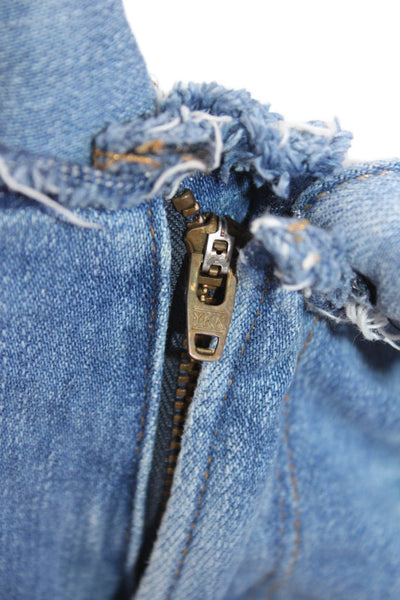 Frame Womens Cotton Le Cutoff Frayed Hem Belted Denim Shorts Blue Size EUR 30
