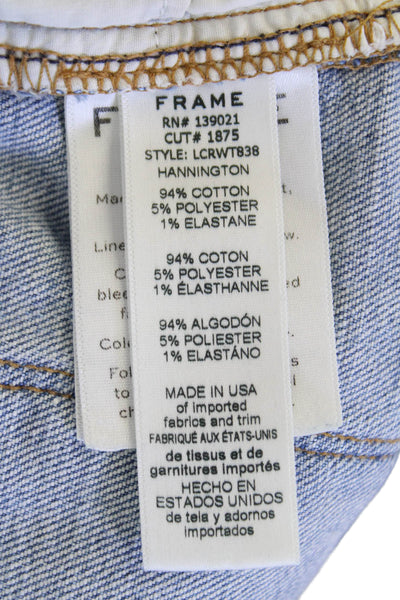 Frame Womens Cotton Le Cutoff Frayed Hem Belted Denim Shorts Blue Size EUR 30
