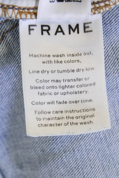Frame Womens Cotton Le Cutoff Frayed Hem Belted Denim Shorts Blue Size EUR 30