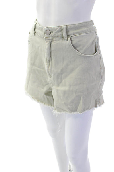 DL1961 Womens Cotton High Rise Emilie Fringed Shorts Green Size EUR 29