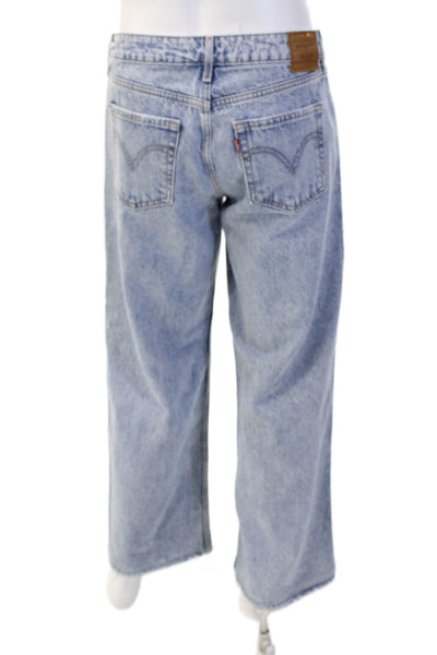 Levis Men Light Blue Wide-Leg Jeans Button Closure Size 30