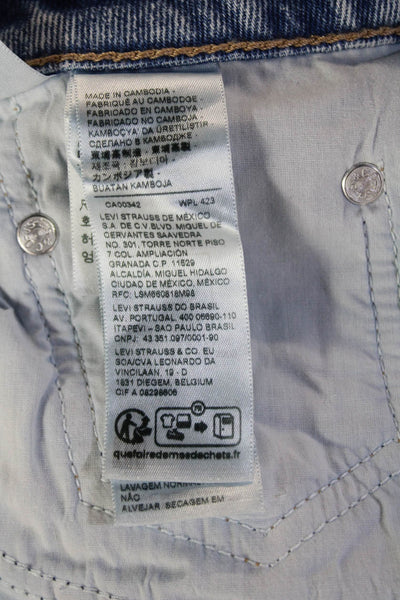 Levis Men Light Blue Wide-Leg Jeans Button Closure Size 30