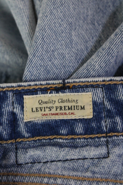 Levis Men Light Blue Wide-Leg Jeans Button Closure Size 30