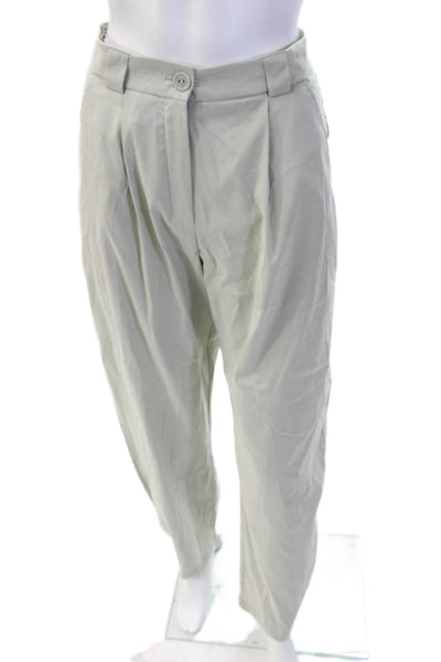 Cotelac Womens High Rise Pleated Front Pants Grey Cotton Size 0