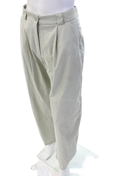 Cotelac Womens High Rise Pleated Front Pants Grey Cotton Size 0