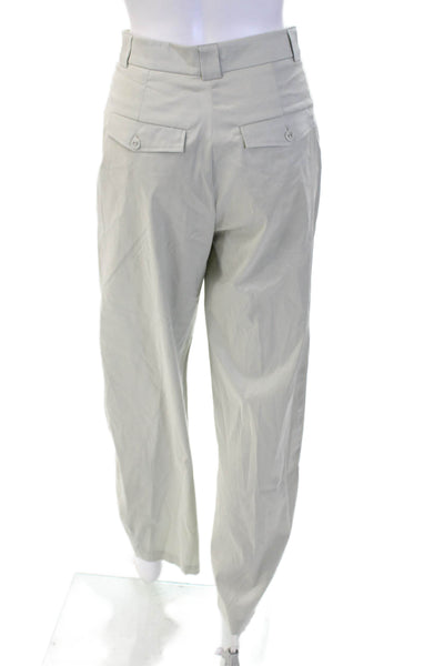 Cotelac Womens High Rise Pleated Front Pants Grey Cotton Size 0