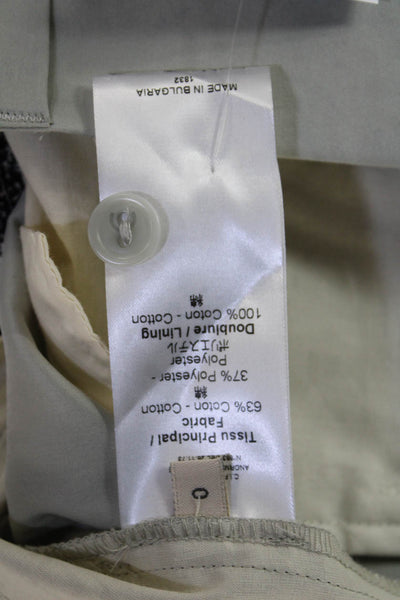 Cotelac Womens High Rise Pleated Front Pants Grey Cotton Size 0