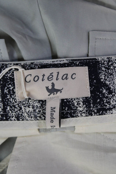 Cotelac Womens High Rise Pleated Front Pants Grey Cotton Size 0