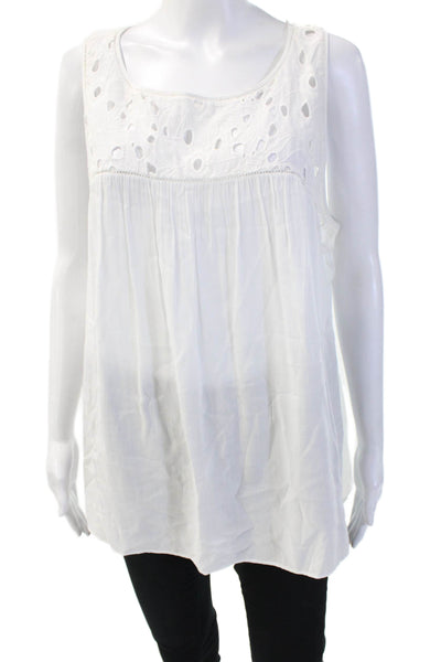 Lily Pulitzer Women Tunic White Sleeveless Rayon Bohemian Size XL