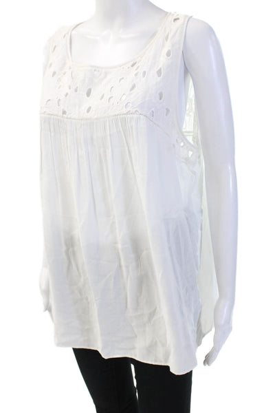 Lily Pulitzer Women Tunic White Sleeveless Rayon Bohemian Size XL