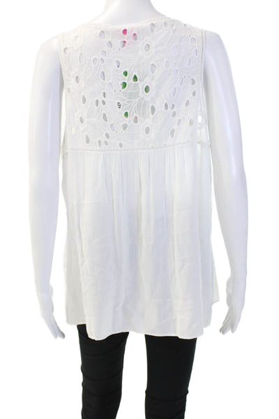 Lily Pulitzer Women Tunic White Sleeveless Rayon Bohemian Size XL