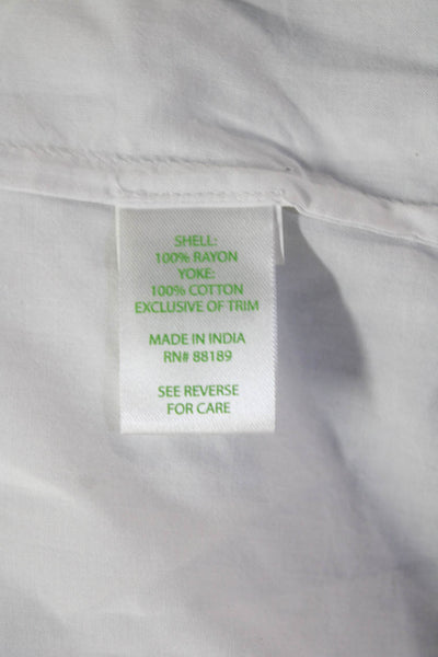Lily Pulitzer Women Tunic White Sleeveless Rayon Bohemian Size XL