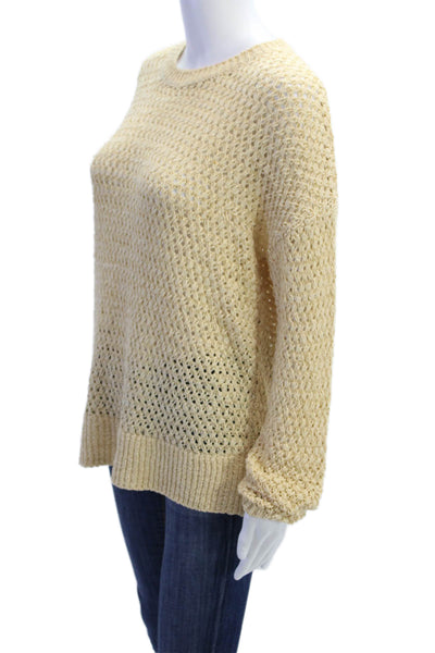 Theory Unisex Beige Pullover Sweater Crew Neck Long Sleeve Bohemian Size PP