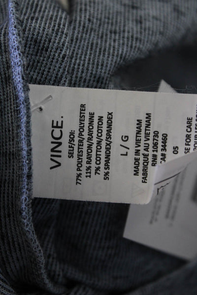 Vince Men's Round Neck Long Sleeves Basic T-Shirt Dusty Blue Size L