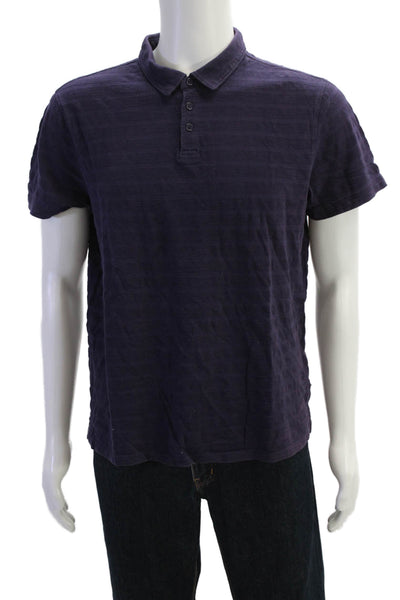 John Varvatos Star USA Men's Quarter Button Short Sleeves T-Shirt Purple Size L