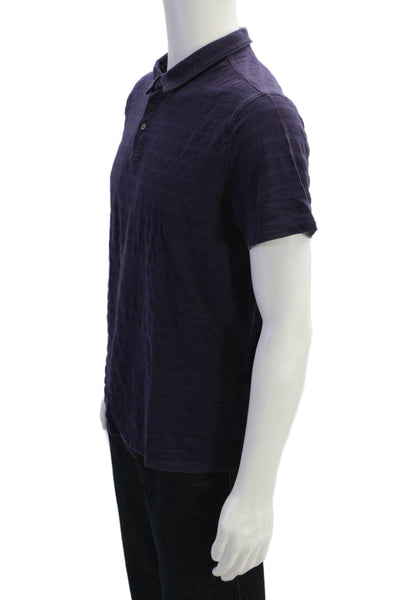 John Varvatos Star USA Men's Quarter Button Short Sleeves T-Shirt Purple Size L