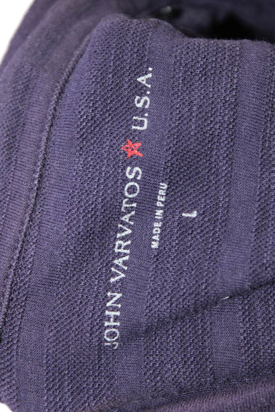 John Varvatos Star USA Men's Quarter Button Short Sleeves T-Shirt Purple Size L