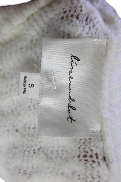 Line And Dot Womens Textured Knit Round Neck Long Sleeve Sweater White Size S
