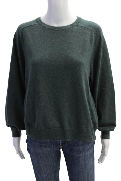 Splendid Womens Textured Knit Long Sleeve Knit Sweater Green Size M