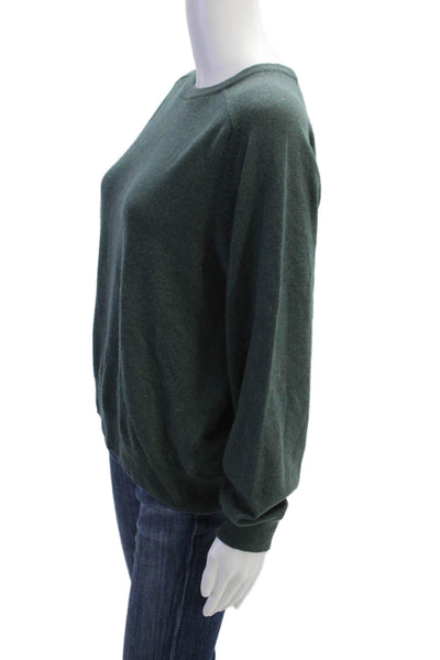 Splendid Womens Textured Knit Long Sleeve Knit Sweater Green Size M