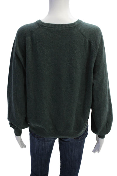 Splendid Womens Textured Knit Long Sleeve Knit Sweater Green Size M