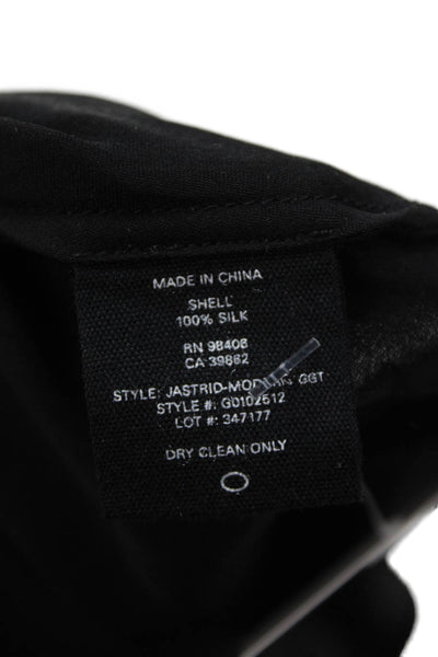 Theory Women Sleeveless Silk Blouse Black Round Neck Solid Size S