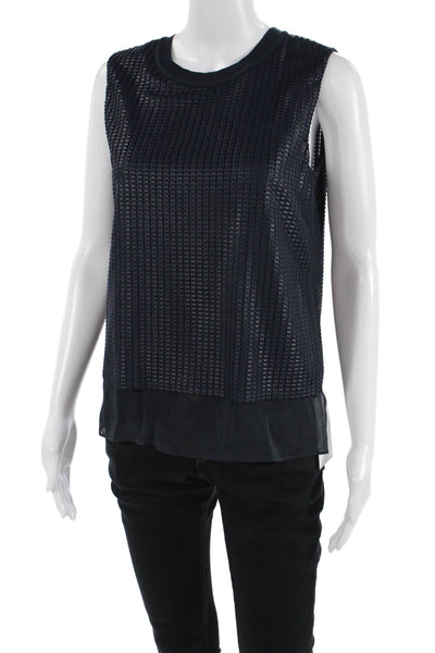Vince Womens Dark Blue Sleeveless Basic Tank Crew Neck Polyester Size XS