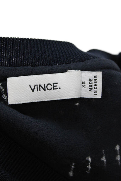 Vince Womens Dark Blue Sleeveless Basic Tank Crew Neck Polyester Size XS