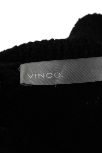 Vince Womens Long Sleeves Crew Neck Sweater Black Wool Size Extra Small