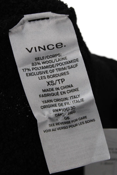 Vince Womens Long Sleeves Crew Neck Sweater Black Wool Size Extra Small
