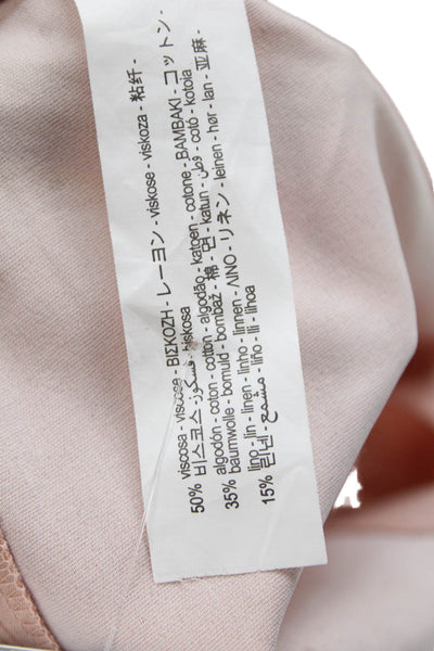 Zara Womens High Rise Zip Up Shorts Pink Cotton Blend Size Medium