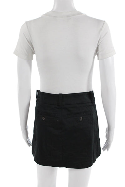 Sunday Best Womens Pleated Front A Line Mini Skirt Black Cotton Size 2
