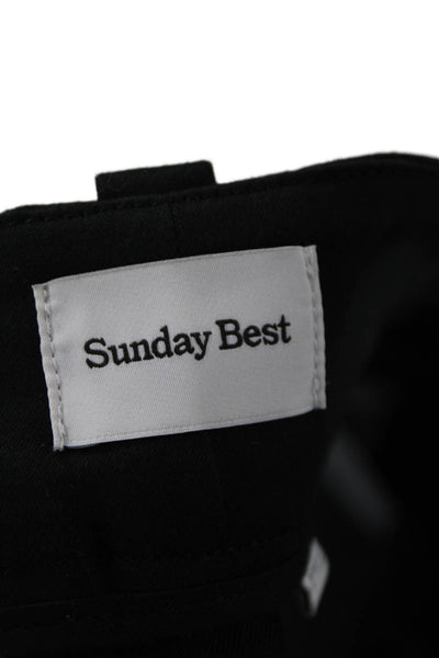 Sunday Best Womens Pleated Front A Line Mini Skirt Black Cotton Size 2