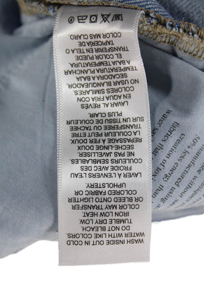 Frame Women Wide-Leg Jeans Light Blue High-Rise Button Size 25