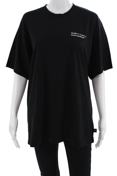 The Kooples Unisex Black Crew Neck Cotton Short Sleeve T-Shirt Size L