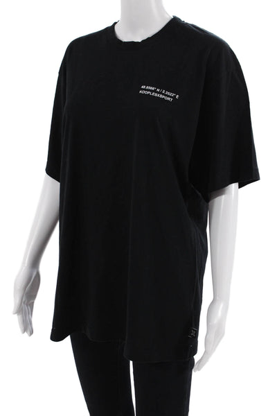 The Kooples Unisex Black Crew Neck Cotton Short Sleeve T-Shirt Size L