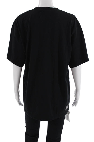 The Kooples Unisex Black Crew Neck Cotton Short Sleeve T-Shirt Size L