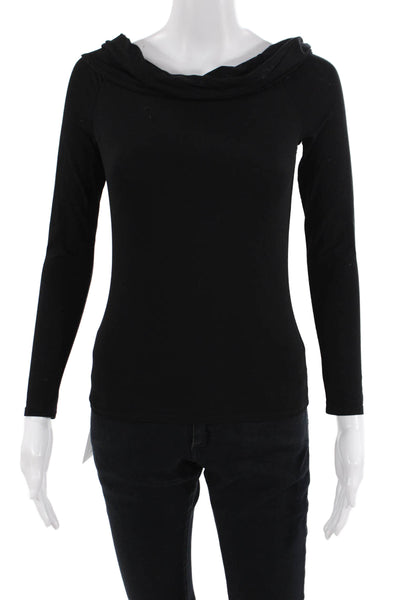 Bailey 44 Women Basic Jersey Long Sleeve Black Top 100% Viscose Size XS