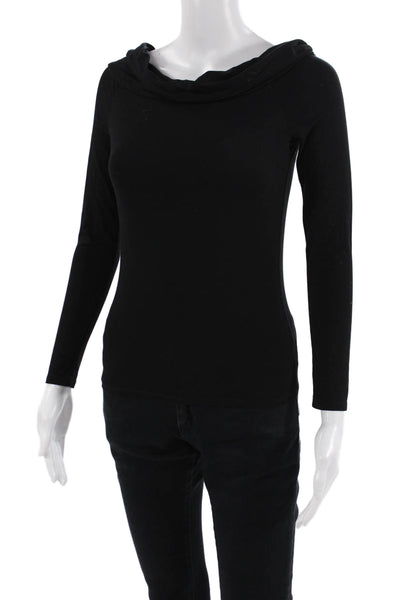 Bailey 44 Women Basic Jersey Long Sleeve Black Top 100% Viscose Size XS