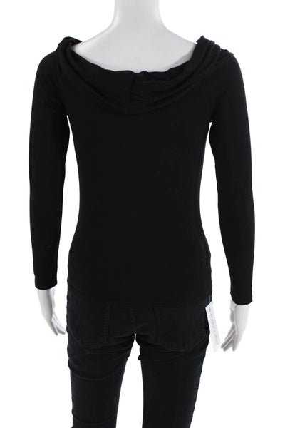 Bailey 44 Women Basic Jersey Long Sleeve Black Top 100% Viscose Size XS
