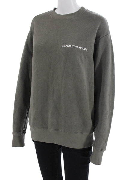 Krost Unisex Pullover Sweatshirt Dark Gray Crew Neck Cotton Size S